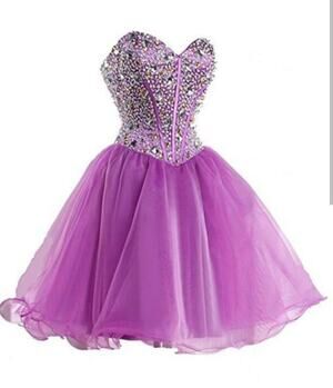 Purple Beaded Halter Homecoming Dress Women's 18 Fit & Flare Party Prom Mini